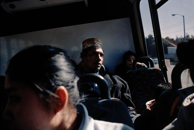 Bhutanese refugees on bus