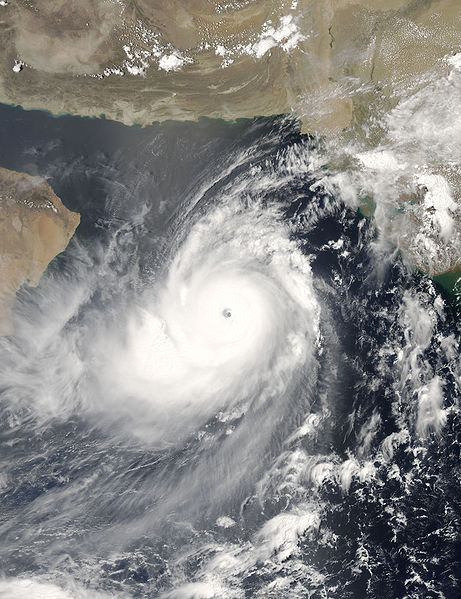 Category 5 cyclone Gonu in the Arabian Sea in 2007. 