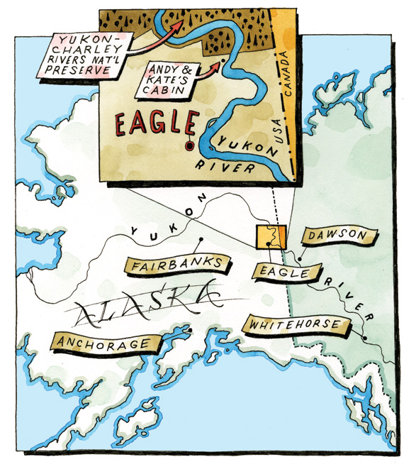 map of alaska with eagle