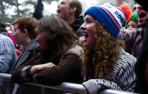 The Dr. Dog beanie in action. Deanna Pan/Mother Jones