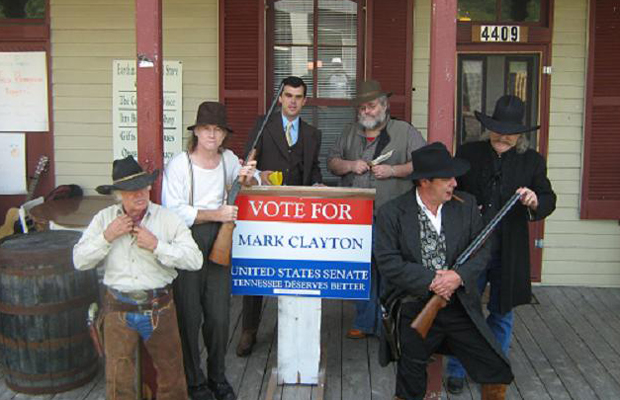 Tennessee Democratic Senate nominee Mark Clayton (third from left) during his 2008 campaign. Clayton for Senate