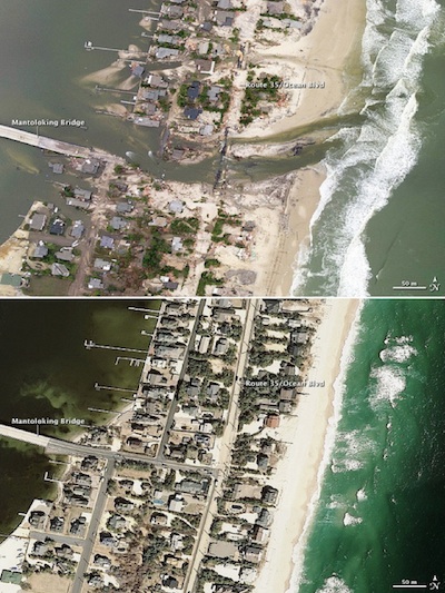After-and-before Sandy photographs from coastal New Jersey.  NASA Goddard Photo and Video/Flickr